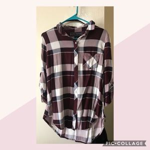 Button up, Plaid blouse